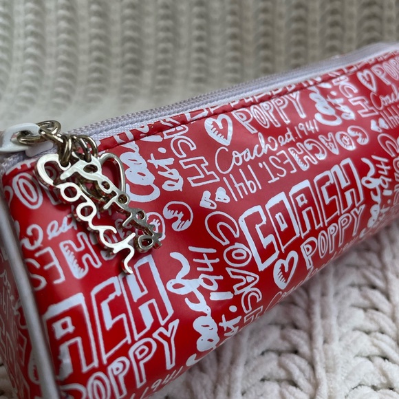 Coach Red and White Cosmetic Bag- in excellent condition. Collector’s item. ❤️ - Picture 1 of 9